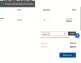 FREECUP coupon verification screenshot