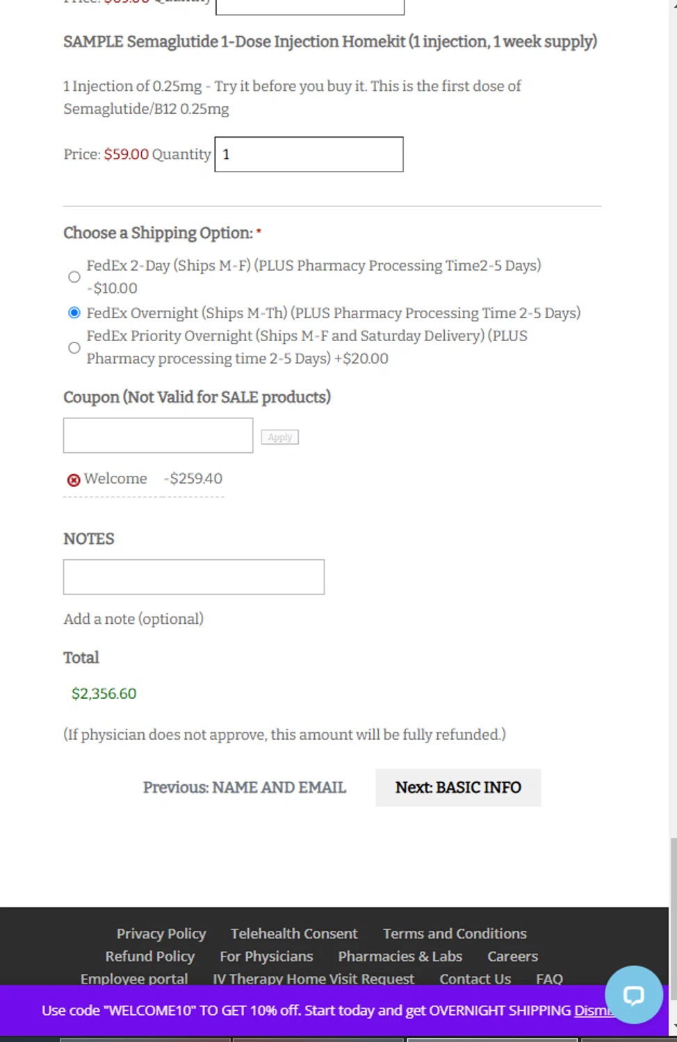 VITAstir coupon code screenshot showing code WELCOME10 applied at VITAstir checkout page. Uploaded by SimplyCodes community member alejandroadrianza on Mar 2, 2025