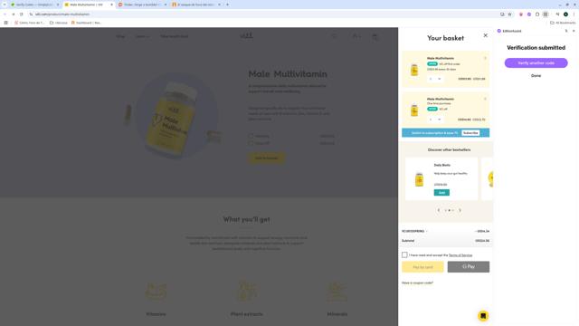 VITL checkout page showing VITL discount code box | Screenshot taken by SimplyCodes community member on Jun 2, 2025