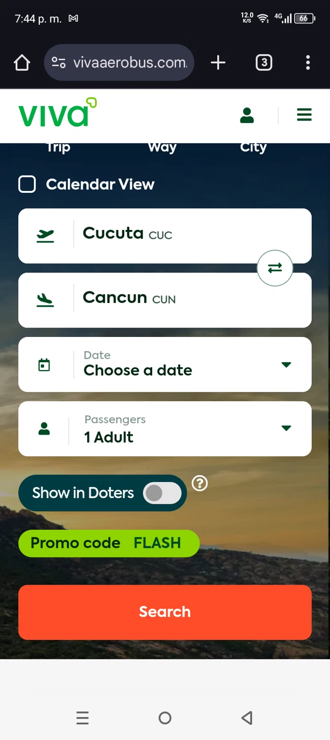 Viva Aerobus checkout page showing Viva Aerobus promo code box | Screenshot taken by SimplyCodes community member on Nov 11, 2024