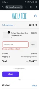 THANKS coupon verification screenshot