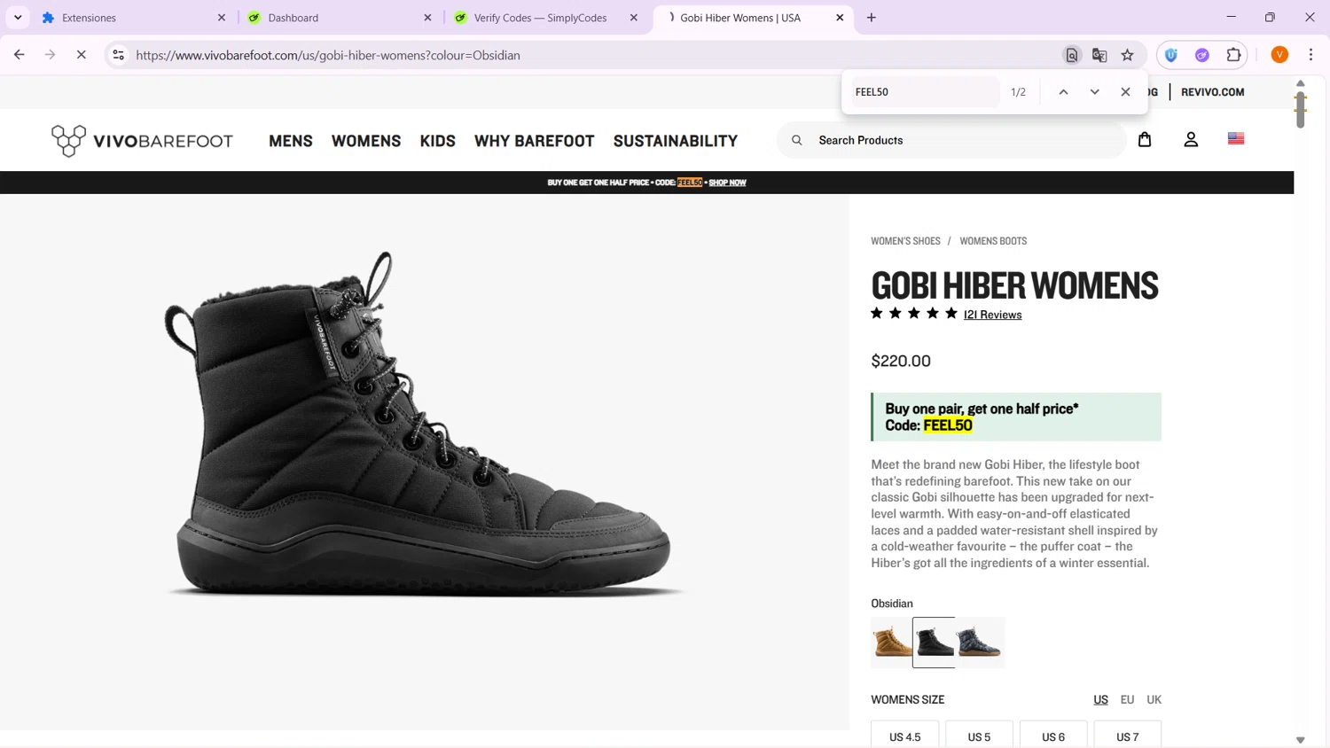 Vivobarefoot UK checkout page showing Vivobarefoot UK discount code box | Screenshot taken by SimplyCodes community member on Nov 13, 2025