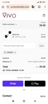 10XANU coupon verification screenshot