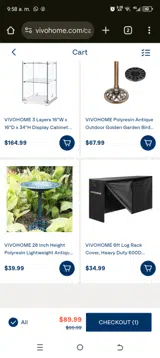 VIVOHOME coupon verification screenshot