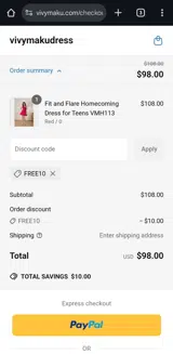 free10 coupon verification screenshot