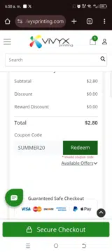 SUMMER20 coupon verification screenshot