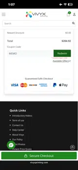 MEMO coupon verification screenshot