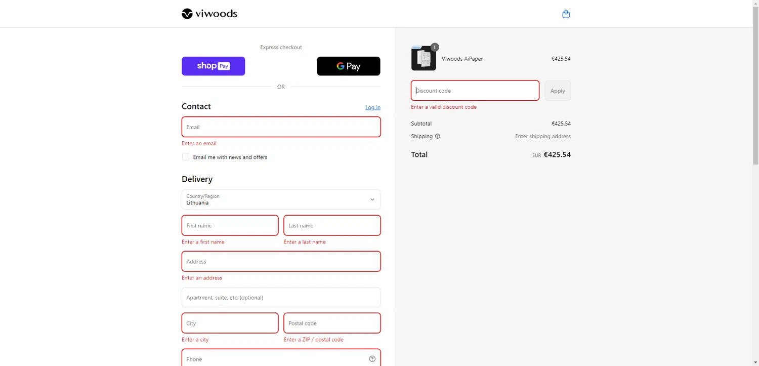 Viwoods discount code screenshot showing code WELCOME10 applied at Viwoods checkout page. Uploaded by SimplyCodes community member SilverChaser3269 on Aug 24, 2025