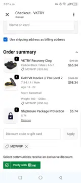 Mdwvip coupon verification screenshot