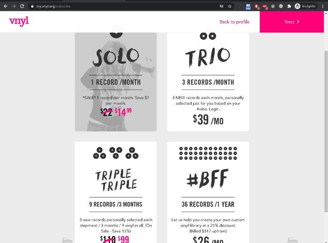 VNYL checkout page showing VNYL promo code box | Screenshot taken by SimplyCodes community member on Mar 10, 2021