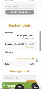 rebekahkirk10 coupon verification screenshot