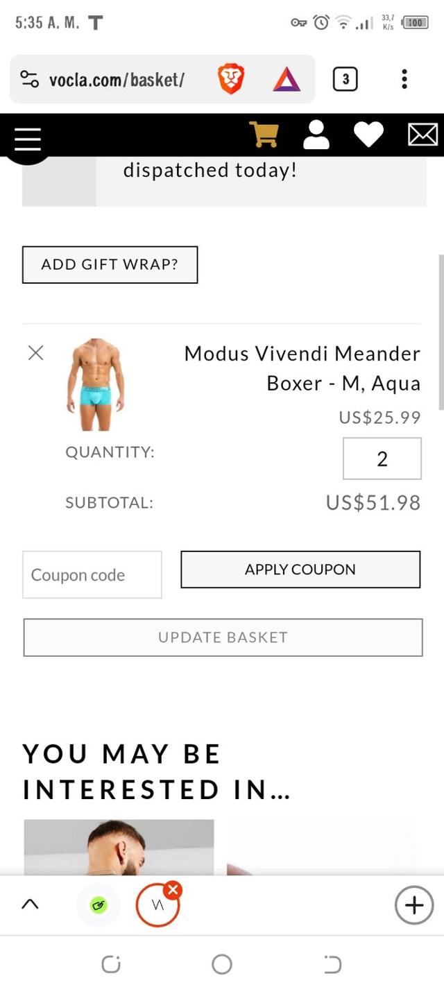 Vocla checkout page showing Vocla discount code box | Screenshot taken by SimplyCodes community member on May 24, 2024