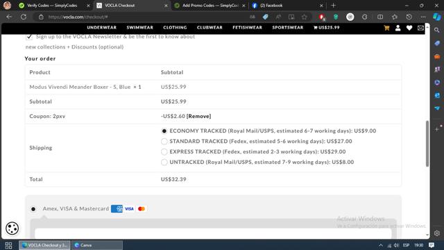 Vocla checkout page showing Vocla discount code box | Screenshot taken by SimplyCodes community member on Jun 14, 2024