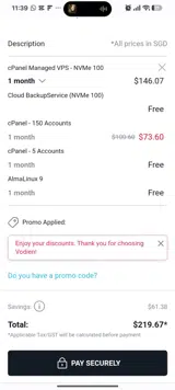 VDSHAFSTR coupon verification screenshot