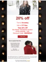 SNOWDAY coupon verification screenshot
