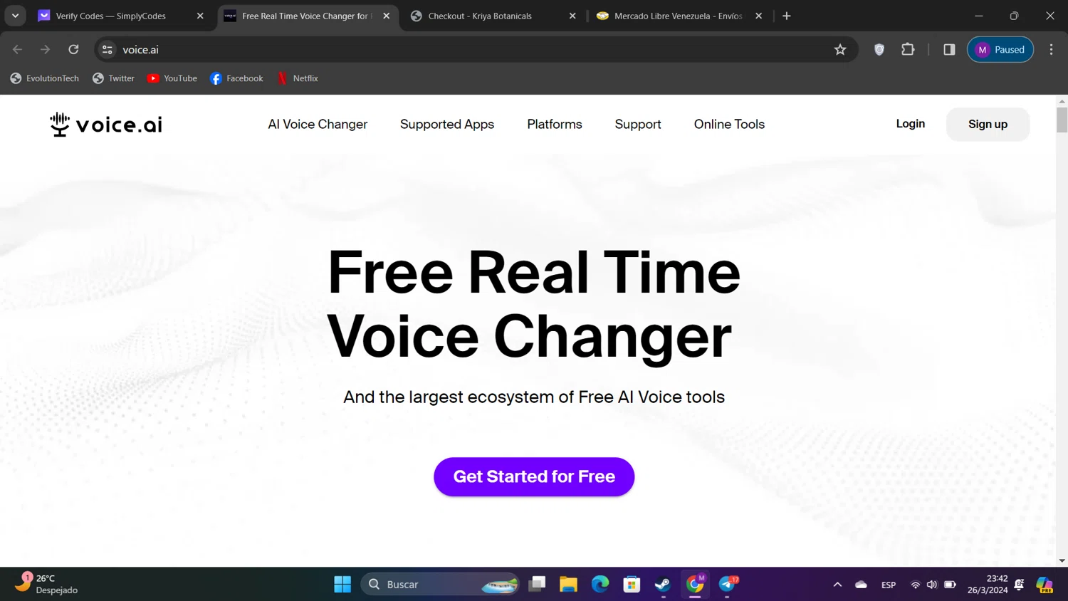 Voice AI checkout page showing Voice AI promo code box | Screenshot taken by SimplyCodes community member on Mar 27, 2024