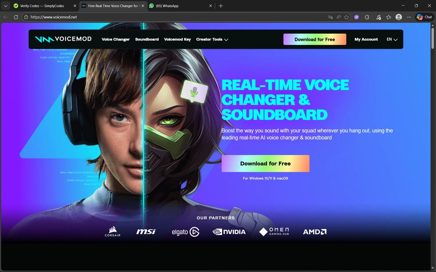 Voicemod promo code screenshot showing code COLAFLESJES applied at Voicemod checkout page. Uploaded by SimplyCodes community member juanx1702 on Jan 11, 2026