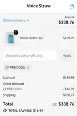 PRECIOUS coupon verification screenshot