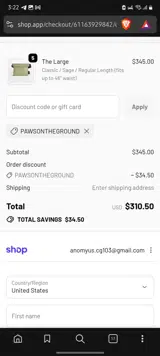 Voilà Pets coupon verification screenshot
