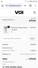 PAYDAYTREAT coupon verification screenshot