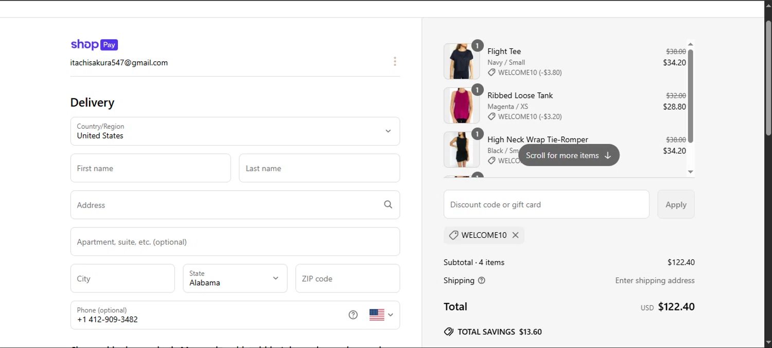 Volare Fitness promo code screenshot showing code WELCOME10 applied at Volare Fitness checkout page. Uploaded by SimplyCodes community member noworries on Jun 22, 2025