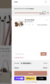 WELCOME10 coupon verification screenshot