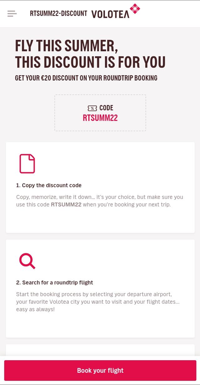 Volotea checkout page showing Volotea discount code box | Screenshot taken by SimplyCodes community member on Apr 21, 2023
