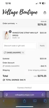 DANIELNAVARRO coupon verification screenshot