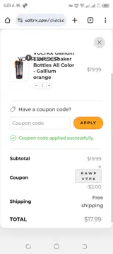 rawpv7pk coupon verification screenshot