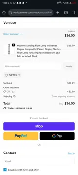 gift13 coupon verification screenshot