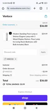 MIXO10 coupon verification screenshot