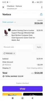 POCA10 coupon verification screenshot