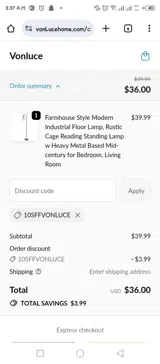 10sffvonluce coupon verification screenshot