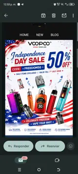 Voopoo coupon verification screenshot