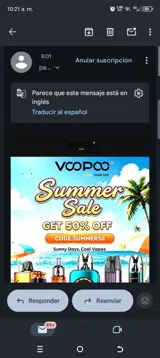 Voopoo coupon verification screenshot
