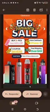 Voopoo coupon verification screenshot