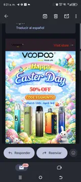 Voopoo coupon verification screenshot