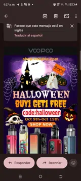 Voopoo coupon verification screenshot