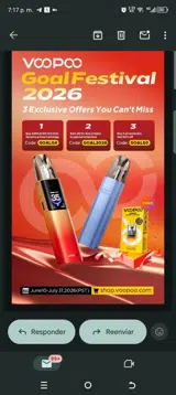 Voopoo coupon verification screenshot