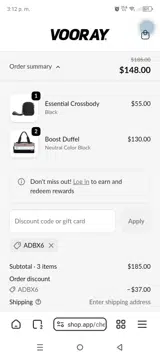 ADBX6 coupon verification screenshot