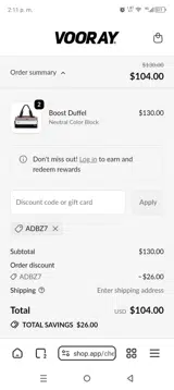 ADBZ7 coupon verification screenshot