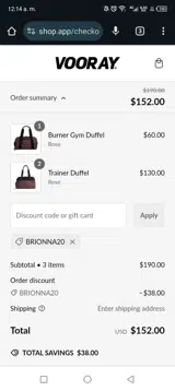 BRIONNA20 coupon verification screenshot