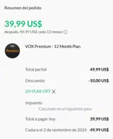 VOX Rocks coupon verification screenshot