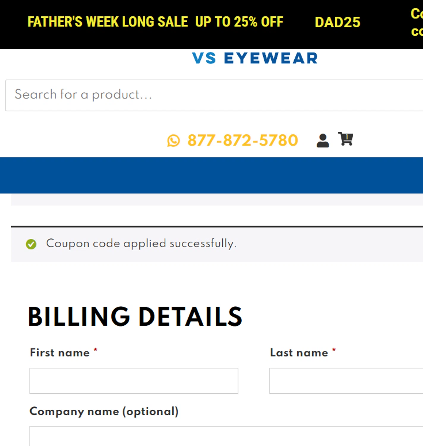 VS Eyewear discount code screenshot showing code FB10 applied at VS Eyewear checkout page. Uploaded by SimplyCodes community member Jose_515 on Jun 16, 2025