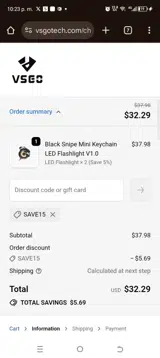 Save15 coupon verification screenshot