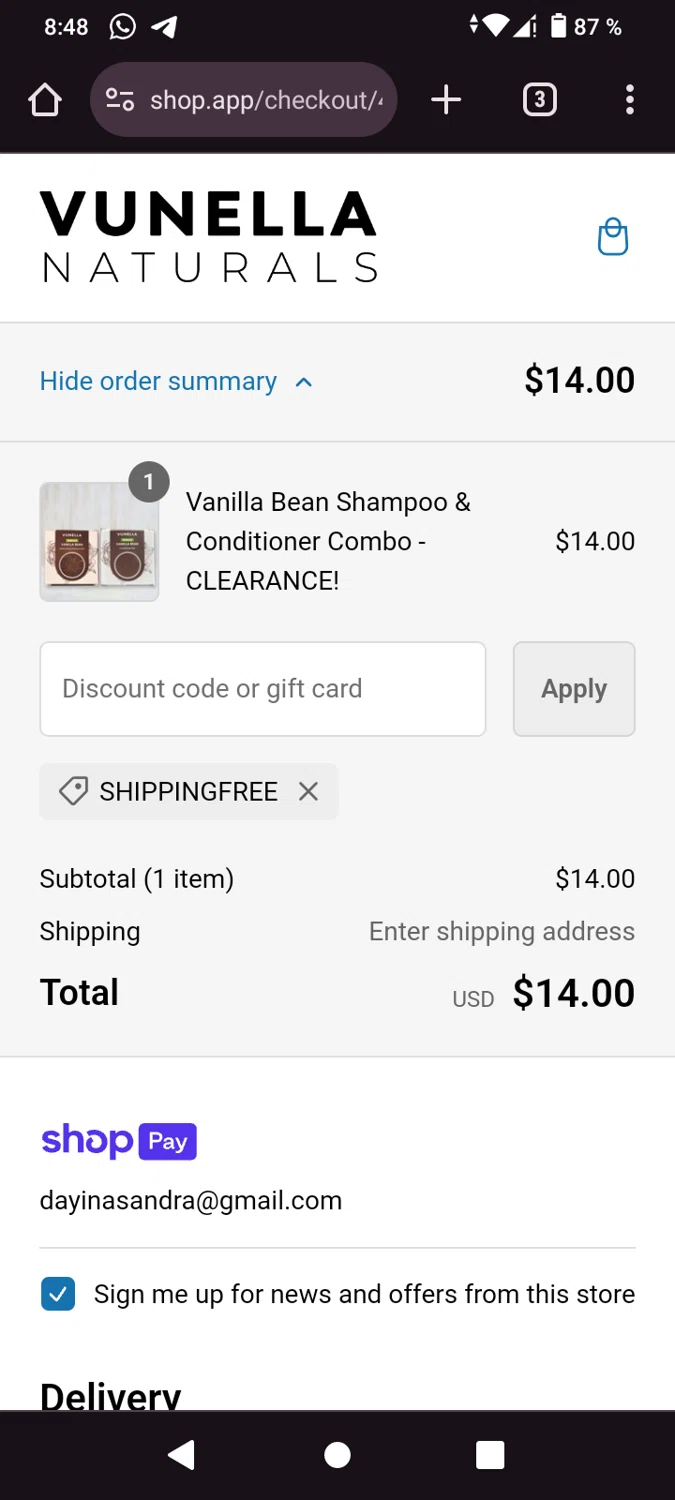 how to use Vunella coupons
