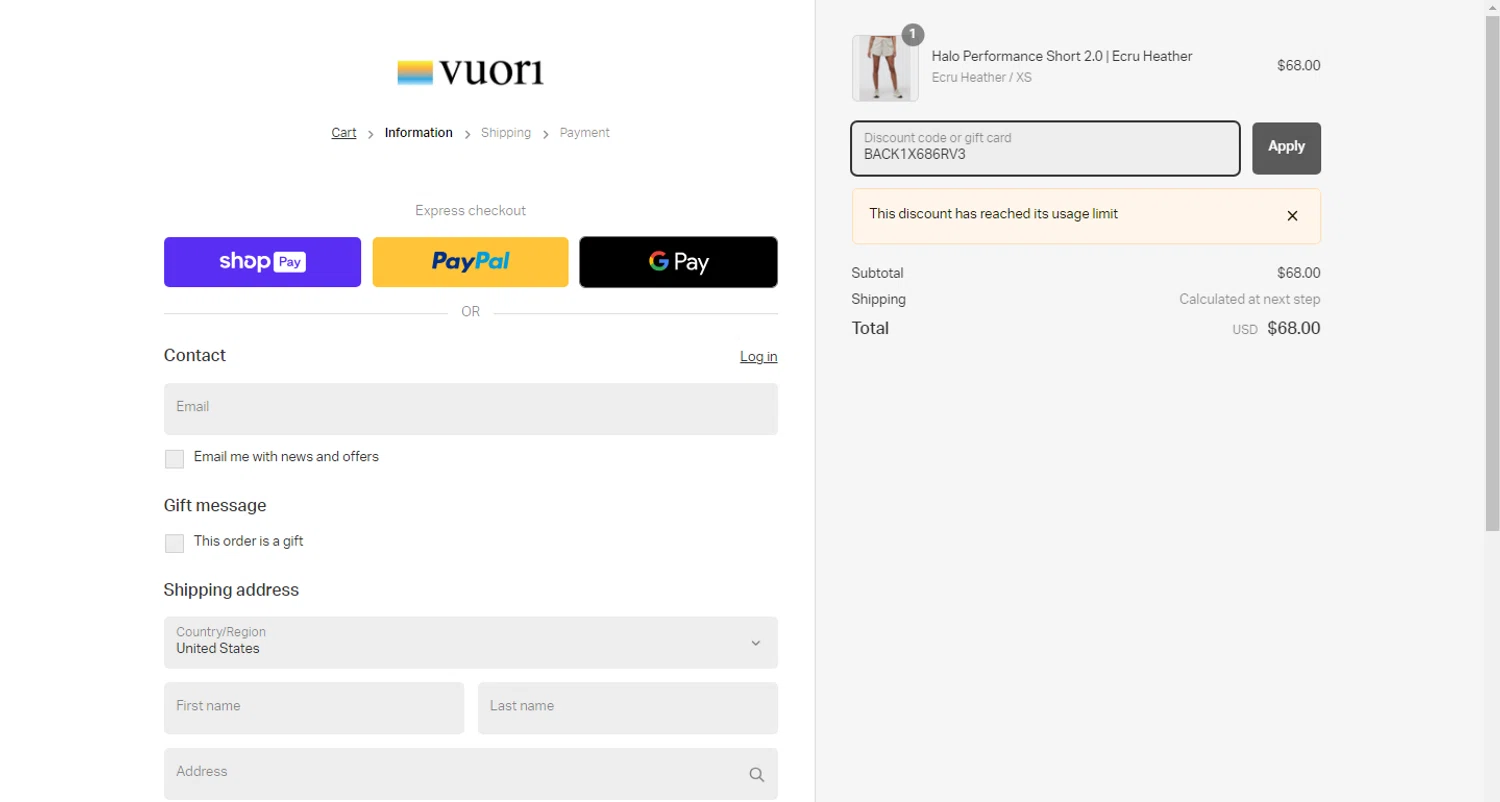 Vuori Discount Codes 20 Off September 2024