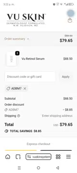 ADBM7 coupon verification screenshot