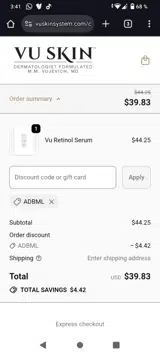 ADBML coupon verification screenshot