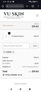 ADBMR coupon verification screenshot